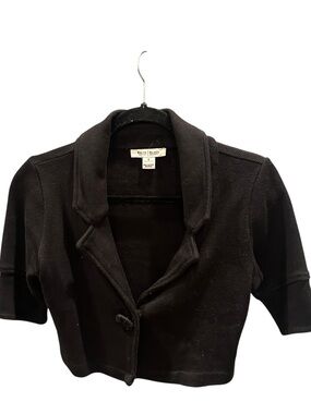 White House Black Market Black Cropped Short-Sleeve Blazer